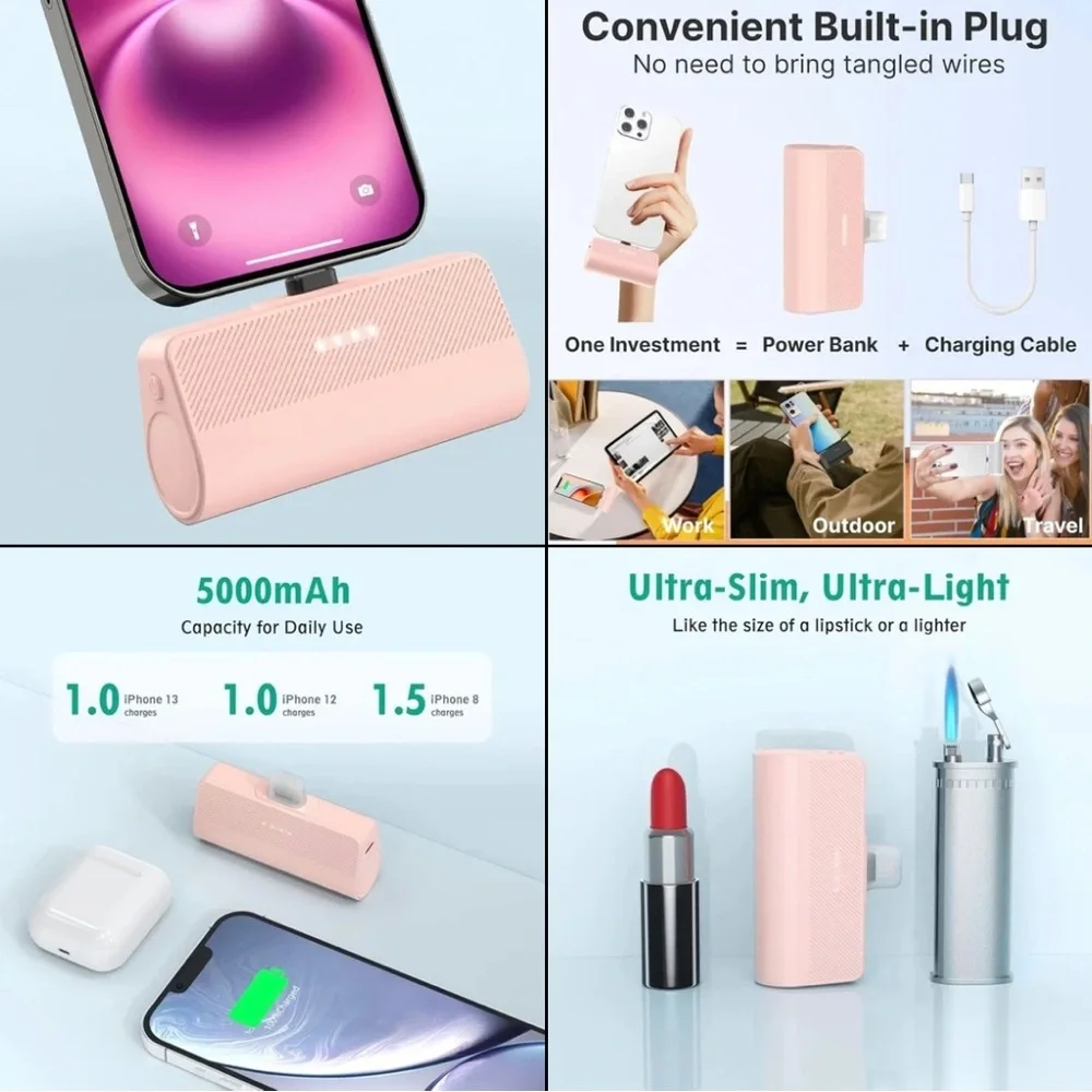 Apple iPhone 13 Mini Pink 128GB (Unlocked) Bundle w/ Screen Protectors + Cables